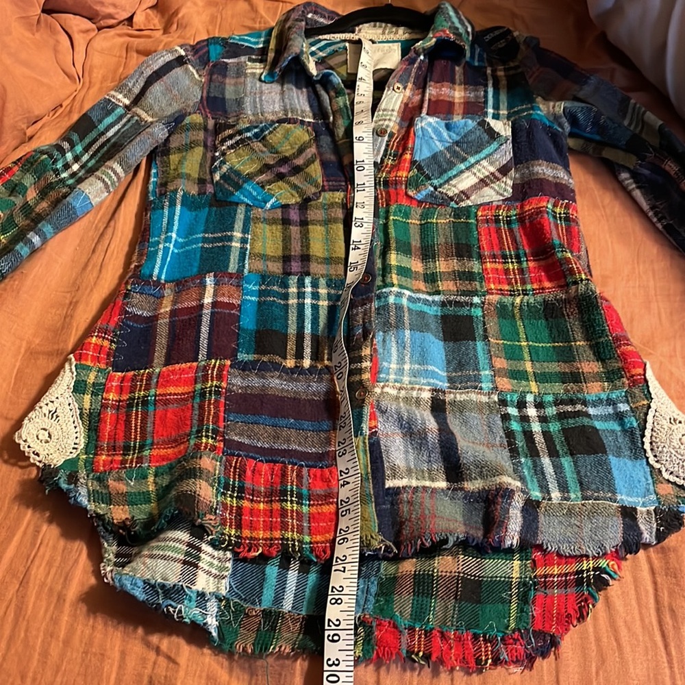 Free People patchwork flannel, medium - Picture 7 of 10